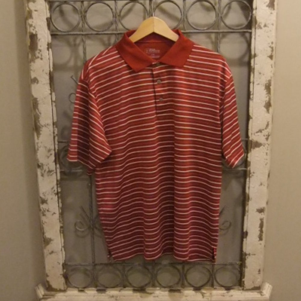 PGA TOUR MENS STRIPED POLO SHIRT-LARGE